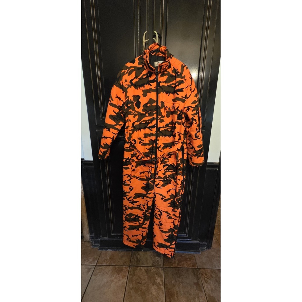 Vintage Woodfield M Orange Blaze Camo  Coveralls, Hunting, Outdoors, Cold...